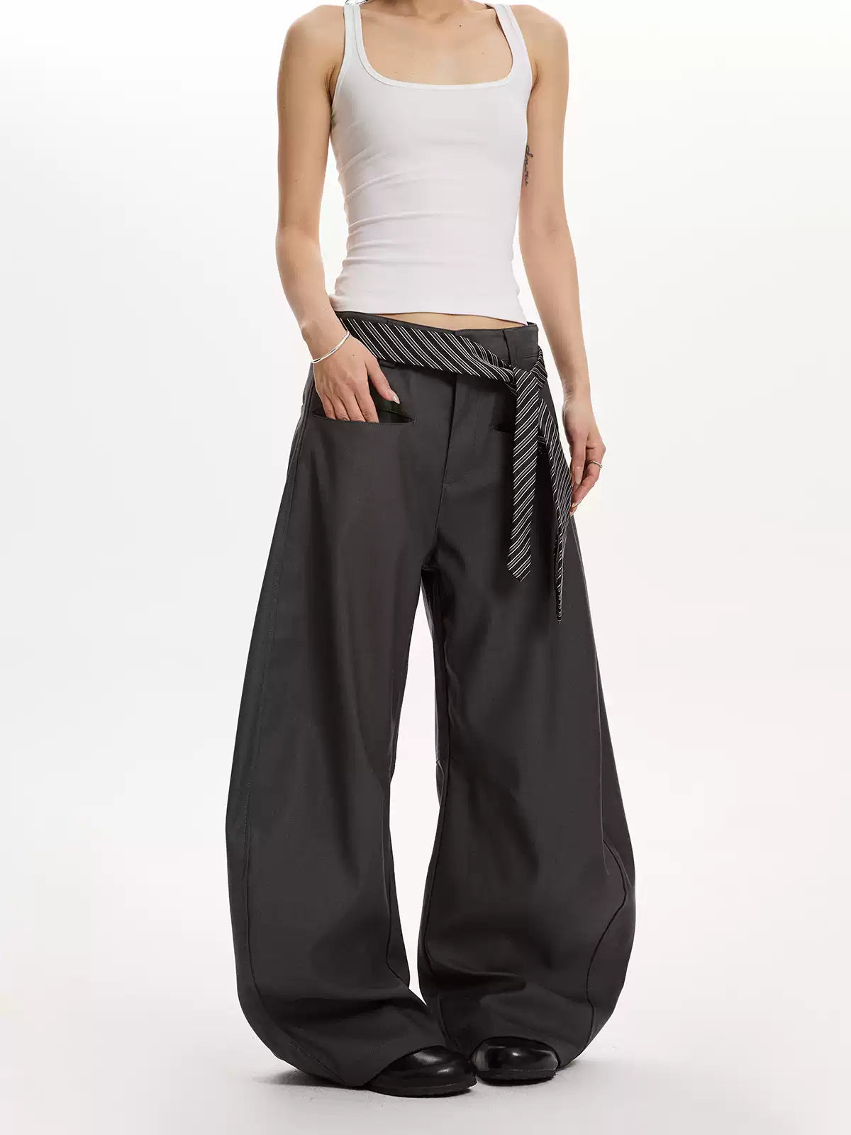 Retro Niche High-End Scimitar Drape Trousers