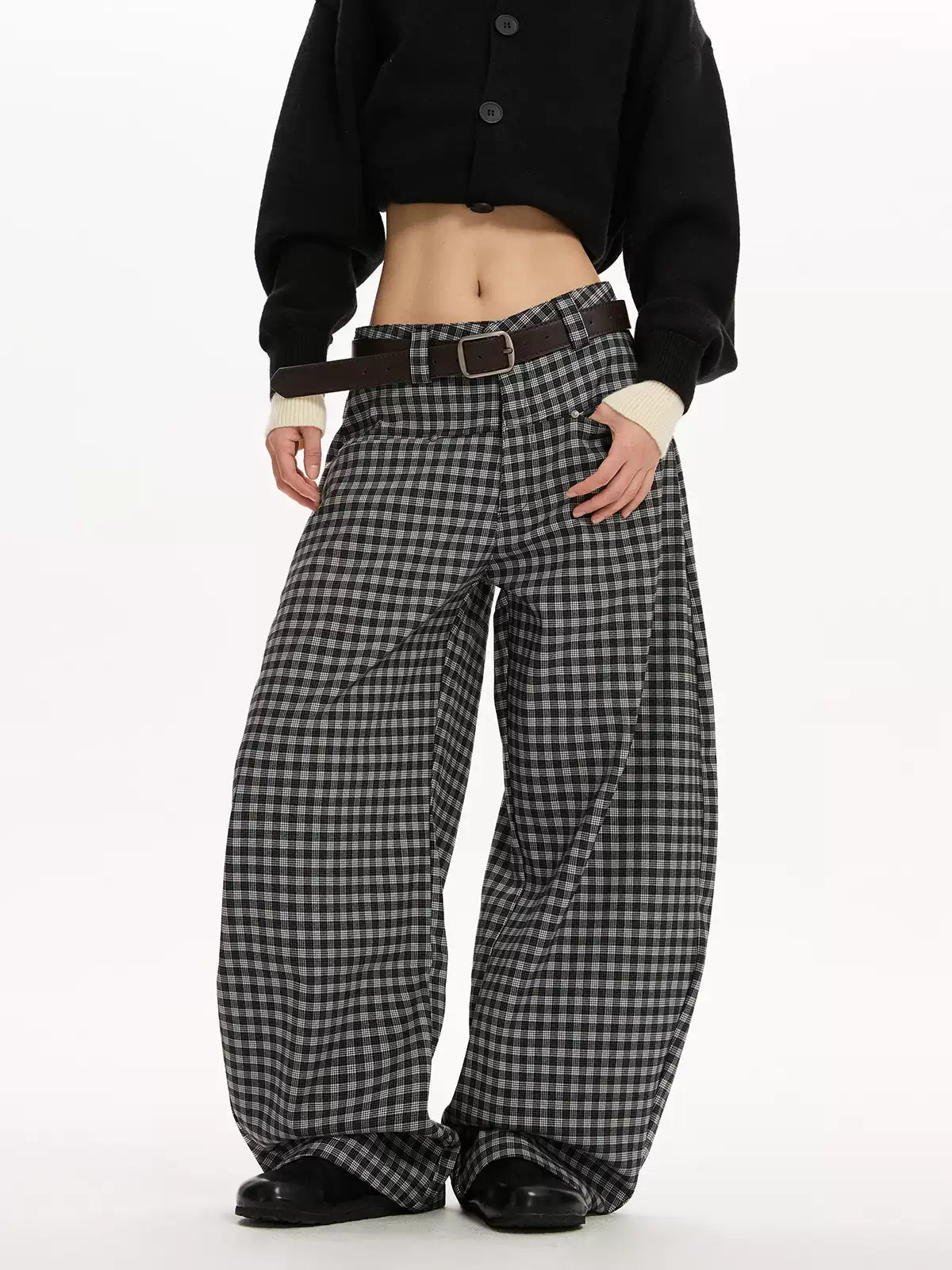 Lazy Plaid Loose Slim Cutlass Pants