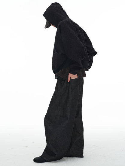 Low Crotch Pleated Raw Denims