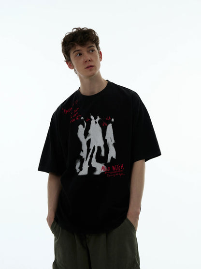 Retro Personality Portrait Pattern Tee