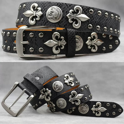 Snakeskin Studded Belt