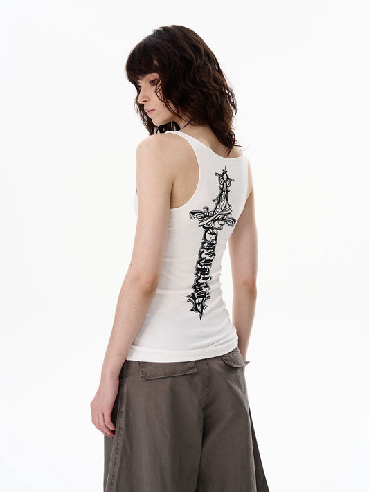 Cross Back Slim V-Neck