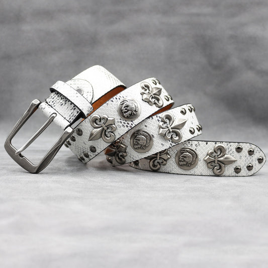 Snakeskin Studded Belt