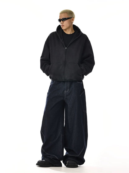 Scimitar Design Wide Leg Bright Line Original Color Jeans