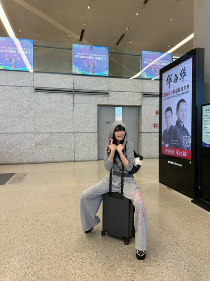 Lazy Letter Print Wide-Leg Sweeter Pants