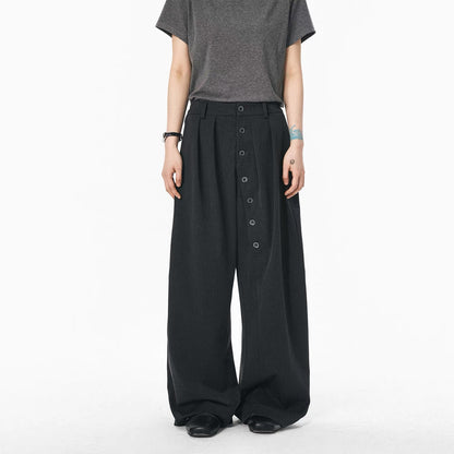 "Lunar Eclipse" Ring Button Pleated Trouser