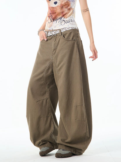 Retro Silhouette Design Scimitar Jeans