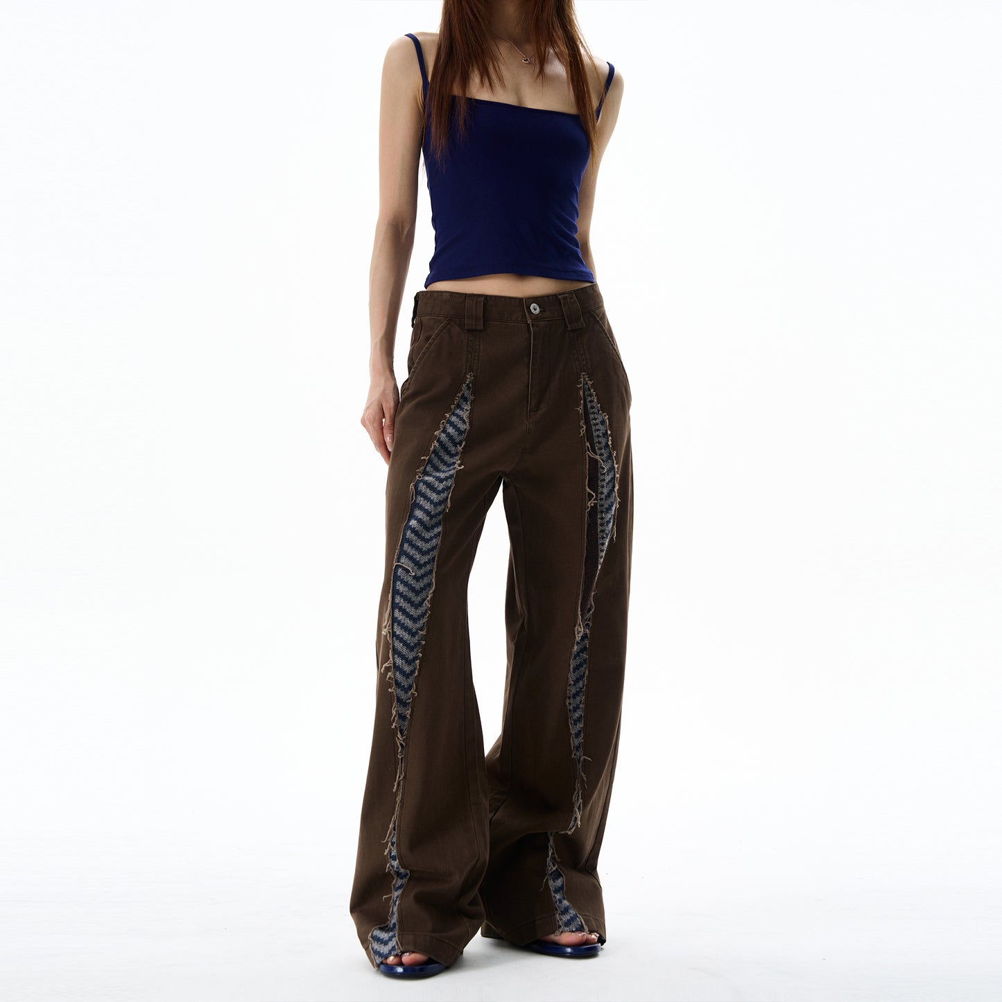 Retro Raw Edge Stitching Niche Design Diamond Destruction