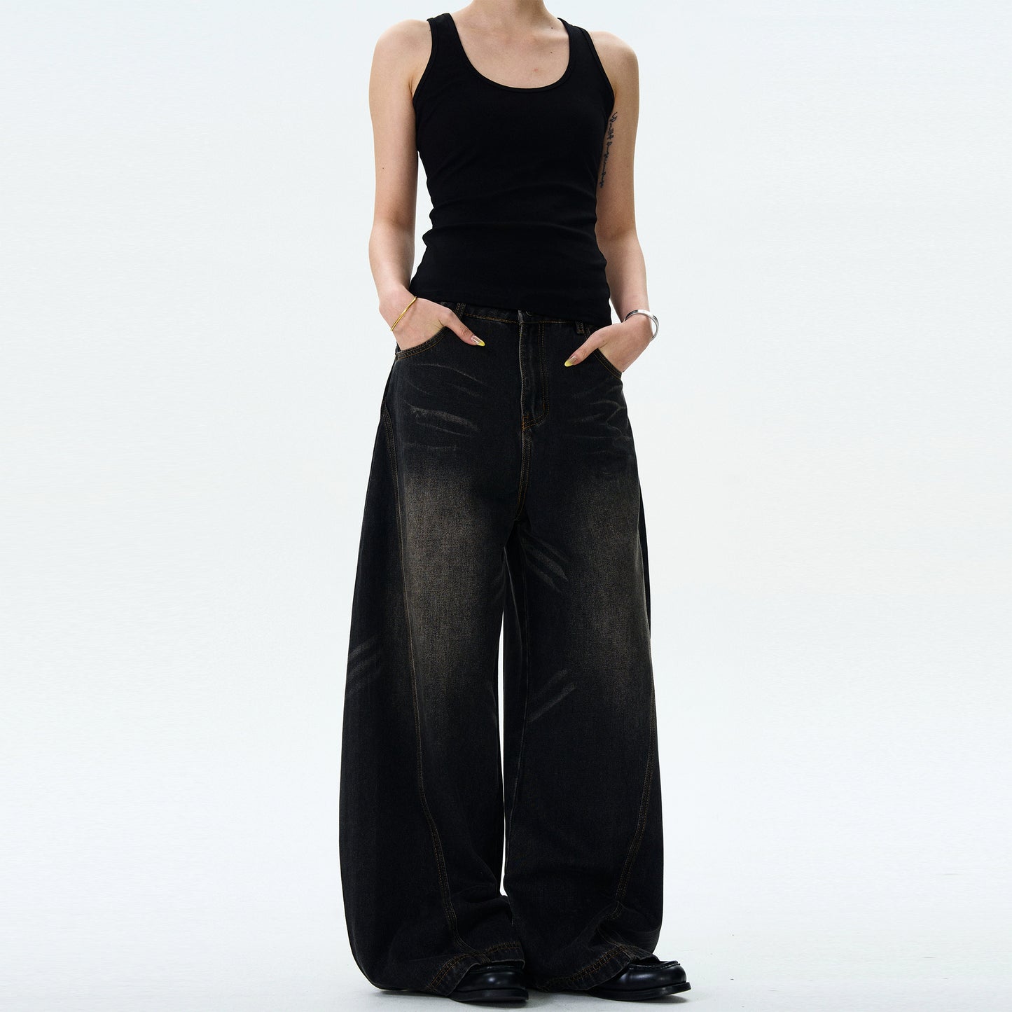 Retro Cat Whisker Scimitar Jeans