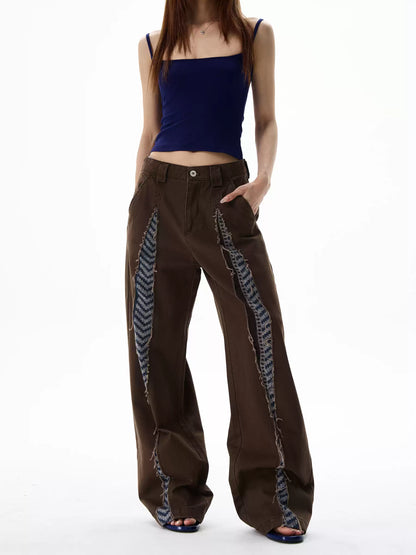 Retro Raw Edge Stitching Niche Design Diamond Destruction