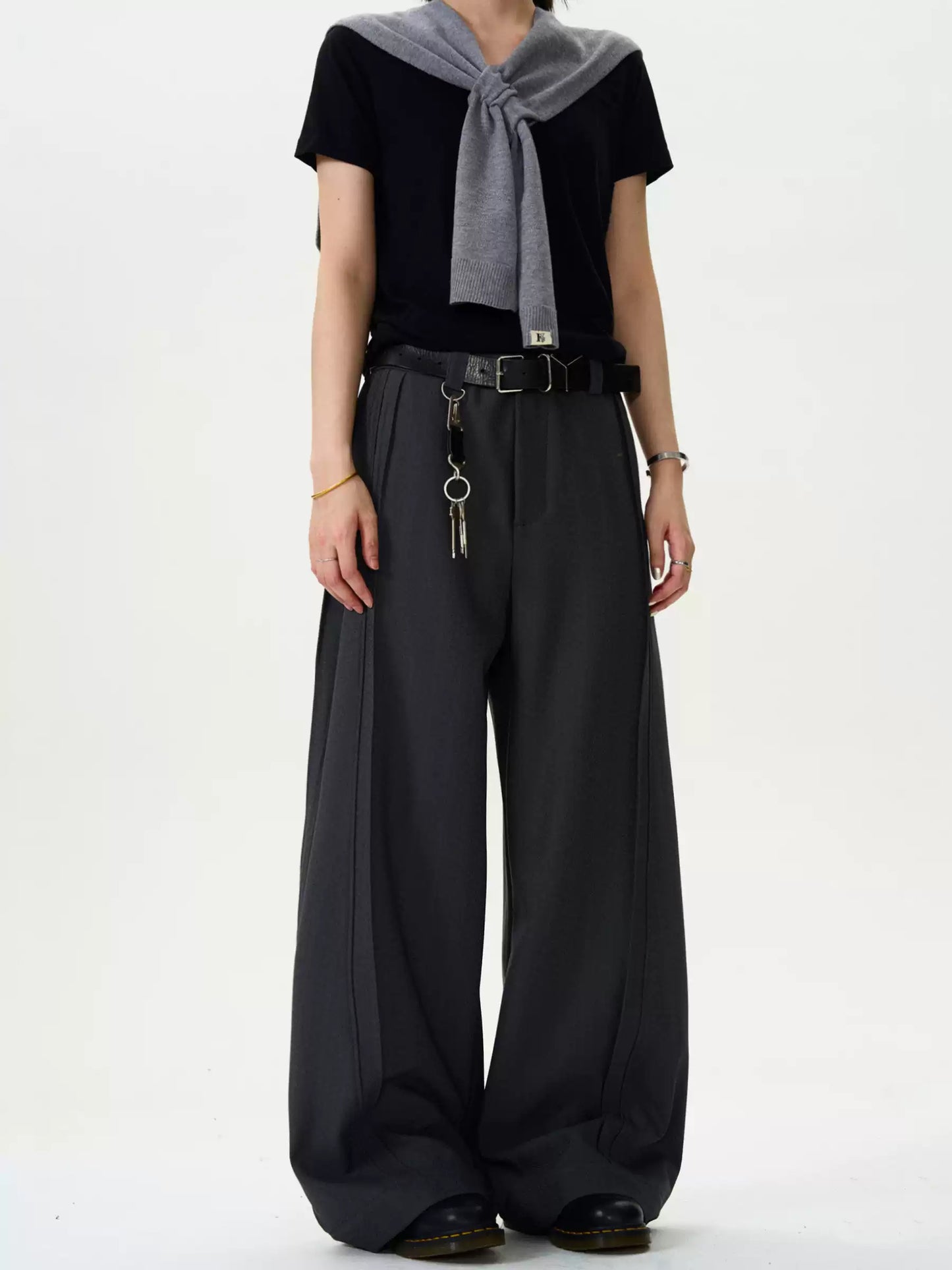 Drape Double Pleat Casual Trousers