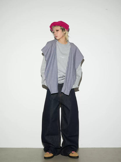 Retro Blue Wide Leg Scimitar Pants Original Denim