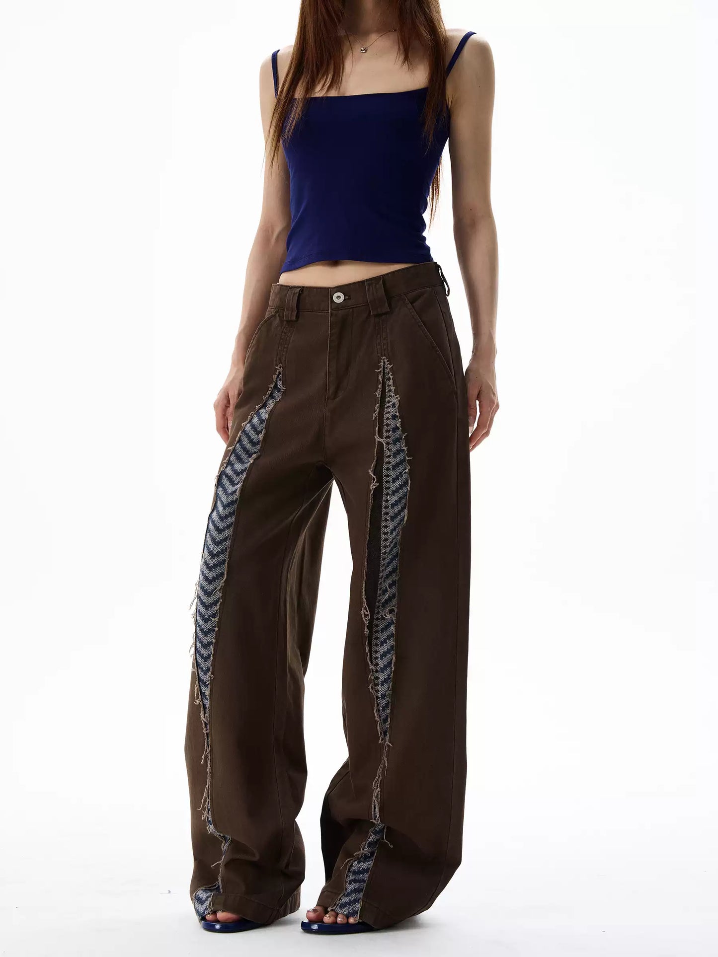 Retro Raw Edge Stitching Niche Design Diamond Destruction