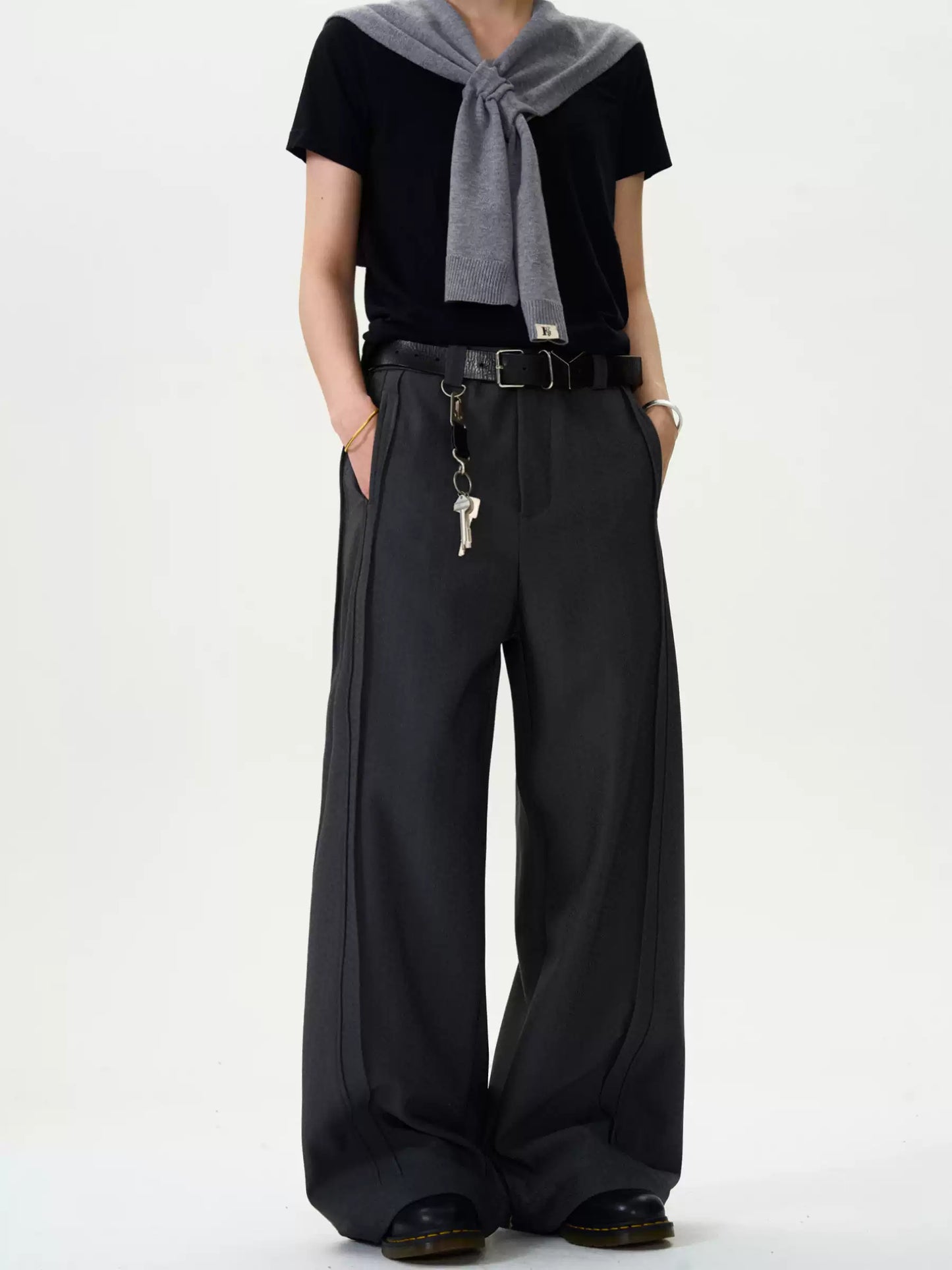 Drape Double Pleat Casual Trousers