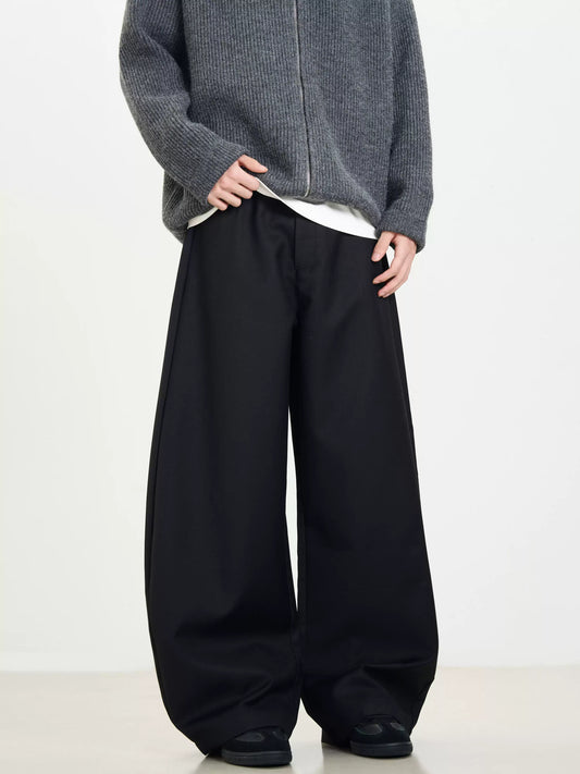 Draped Black Scimitar Trousers