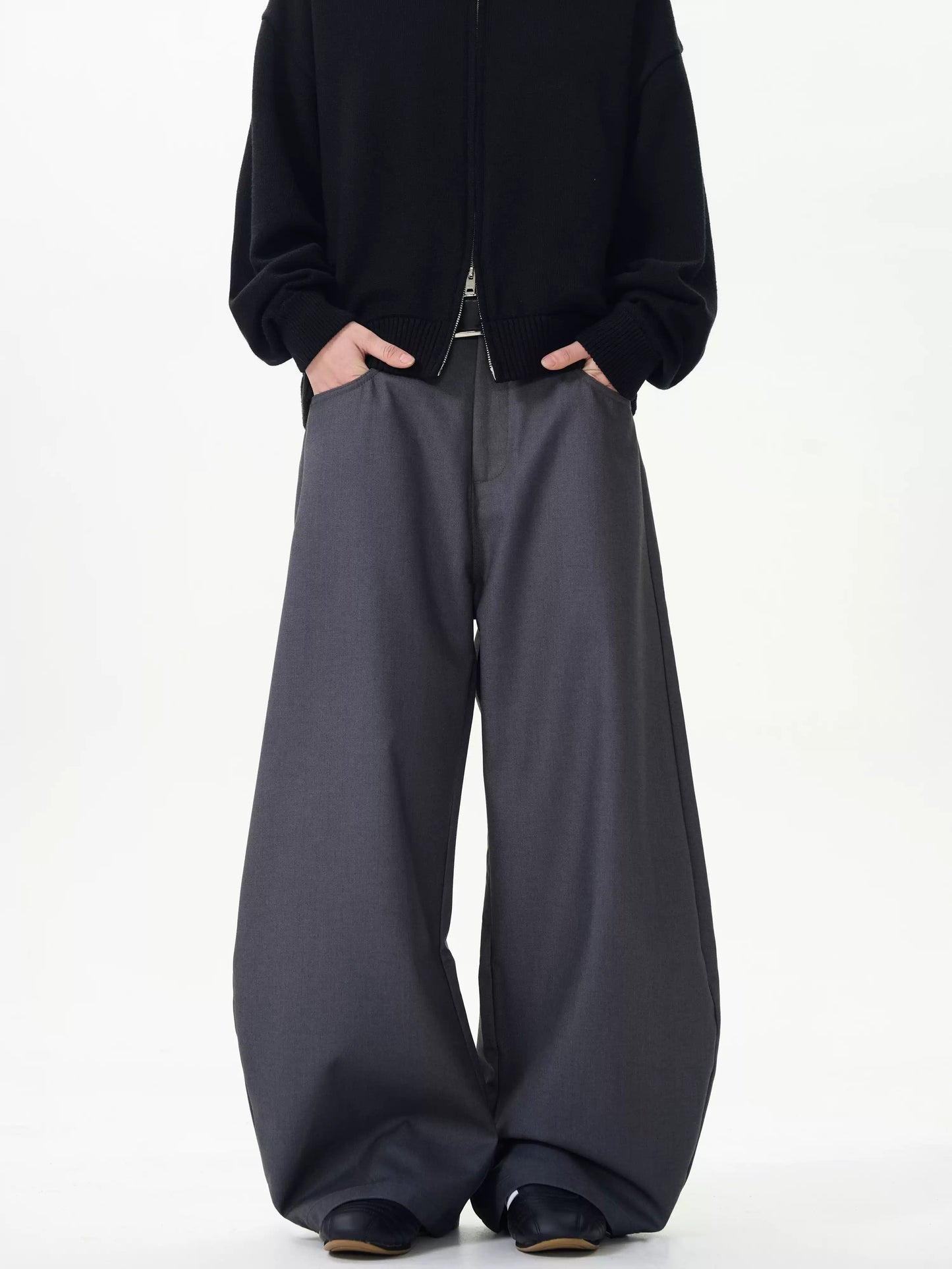 Draped Black Scimitar Trousers