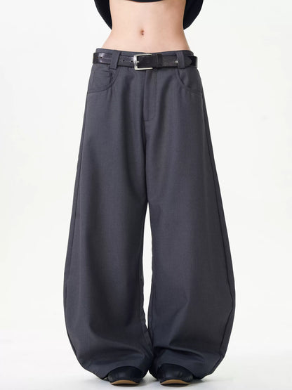 Draped Black Scimitar Trousers