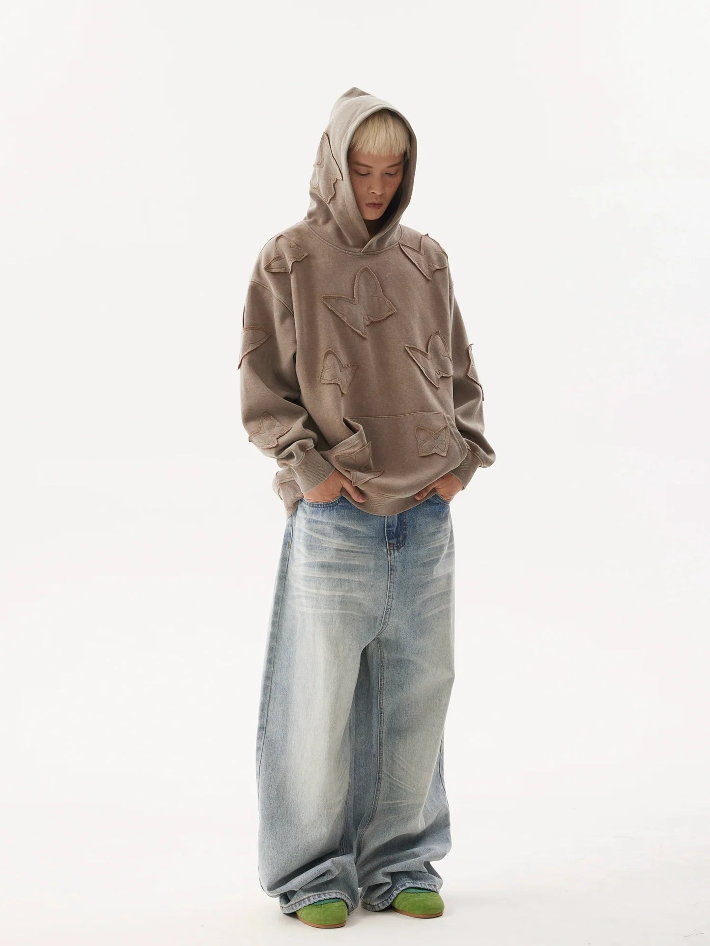 Retro Washed Light Gradient Baggy Jeans