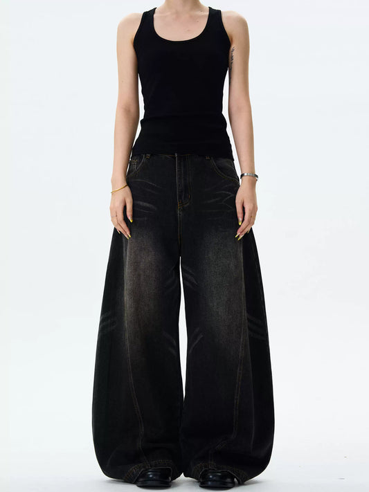 Retro Cat Whisker Scimitar Jeans