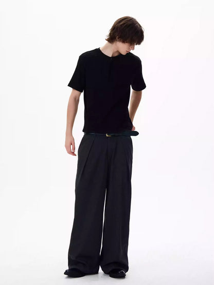 The Draped Pinstripe Pleated Trousers