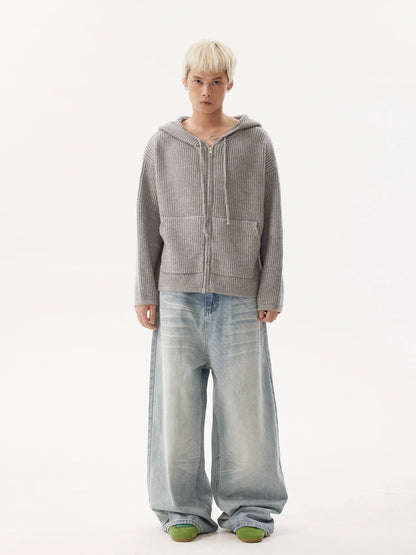 Retro Washed Light Gradient Baggy Jeans