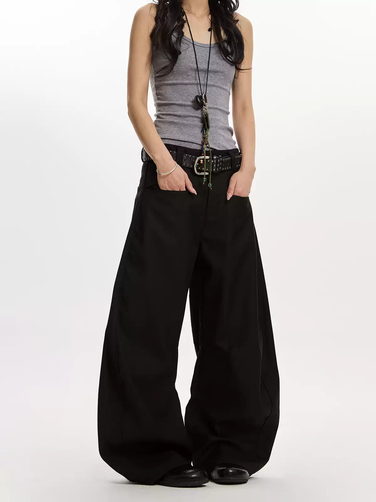 Retro Niche High-End Scimitar Drape Trousers