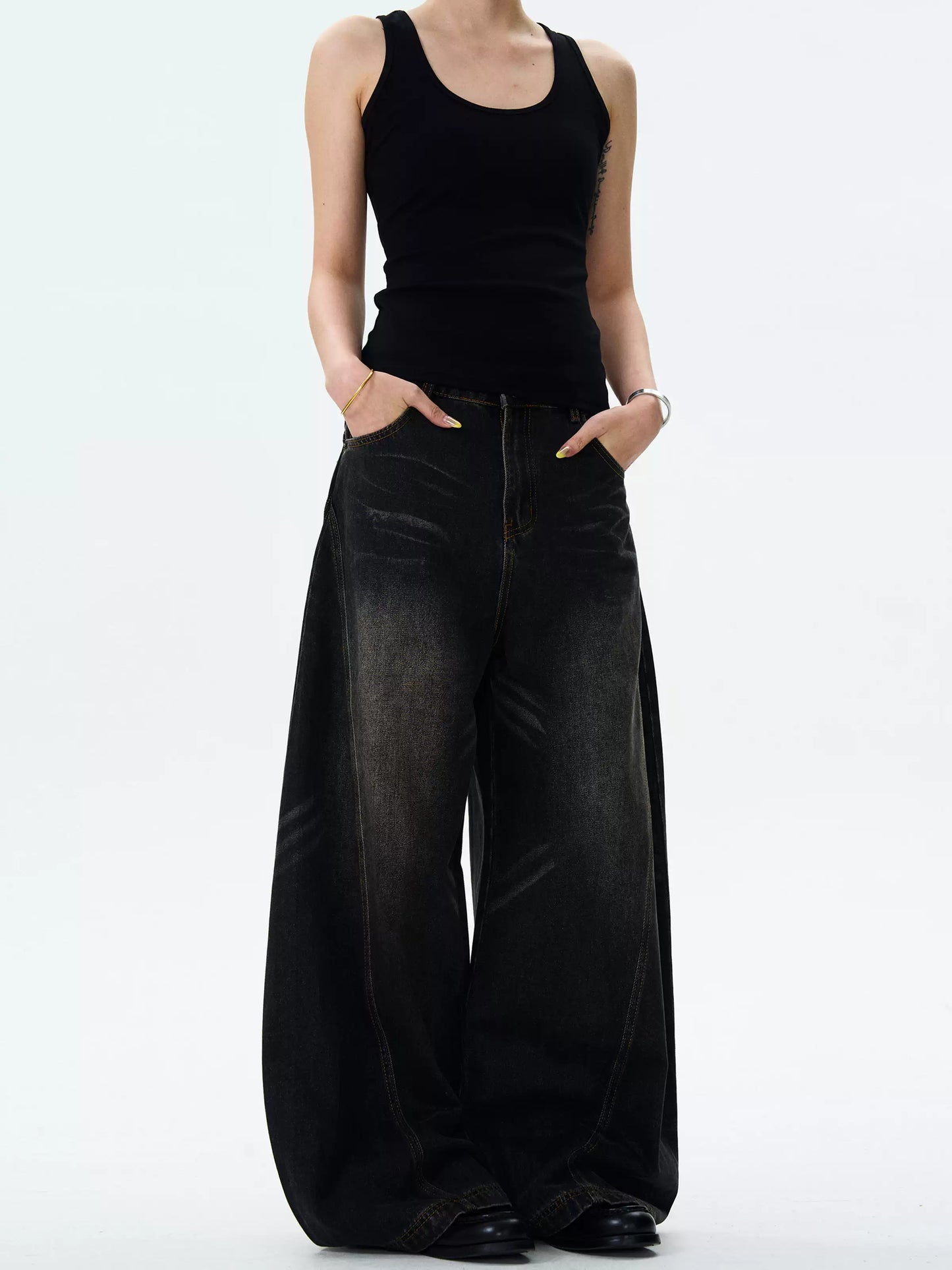 Retro Cat Whisker Scimitar Jeans