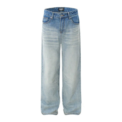 Retro Washed Light Gradient Baggy Jeans
