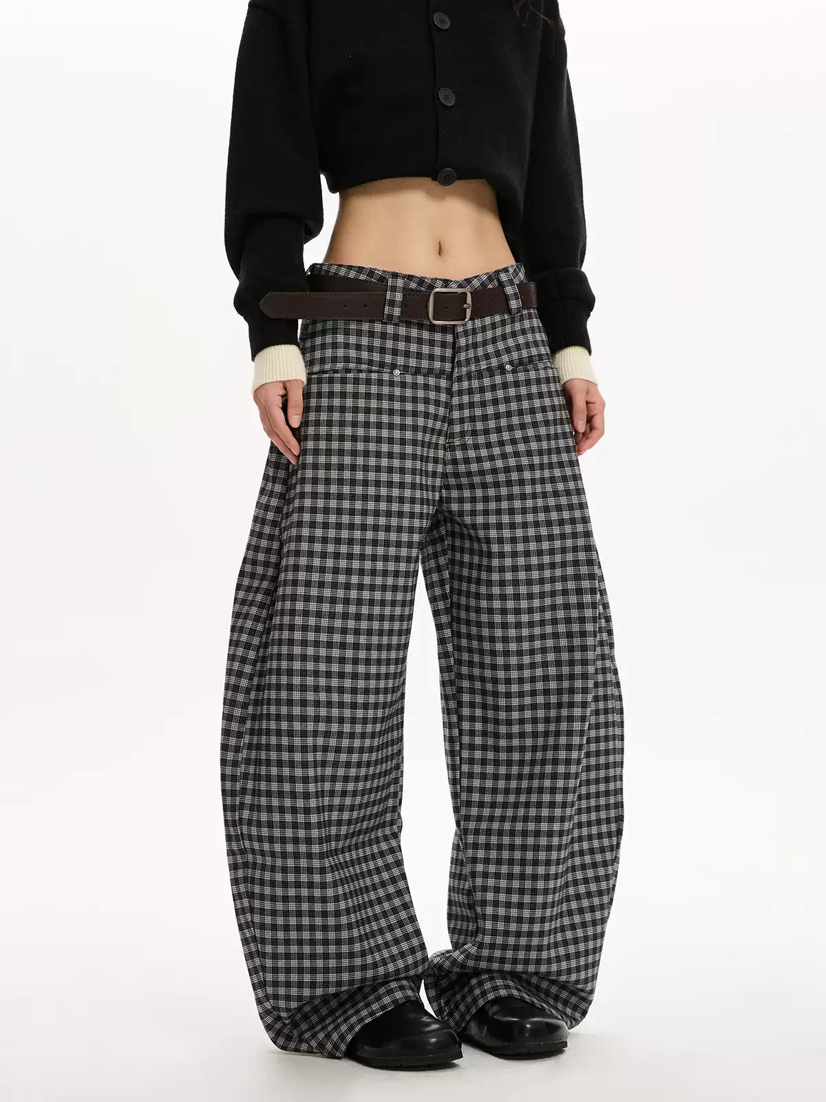 Lazy Plaid Loose Slim Cutlass Pants