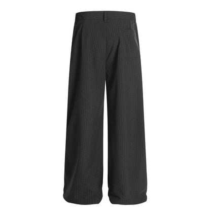 The Draped Pinstripe Pleated Trousers