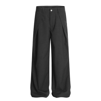 The Draped Pinstripe Pleated Trousers