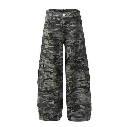 Camouflage Wide-Leg Pants
