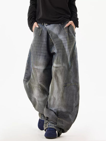 Dirty Old Jeans Reverse Waist Pants