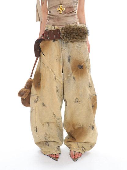 Washed Distressed Vintage Jeans