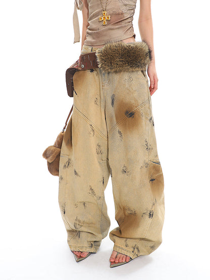 Washed Distressed Vintage Jeans