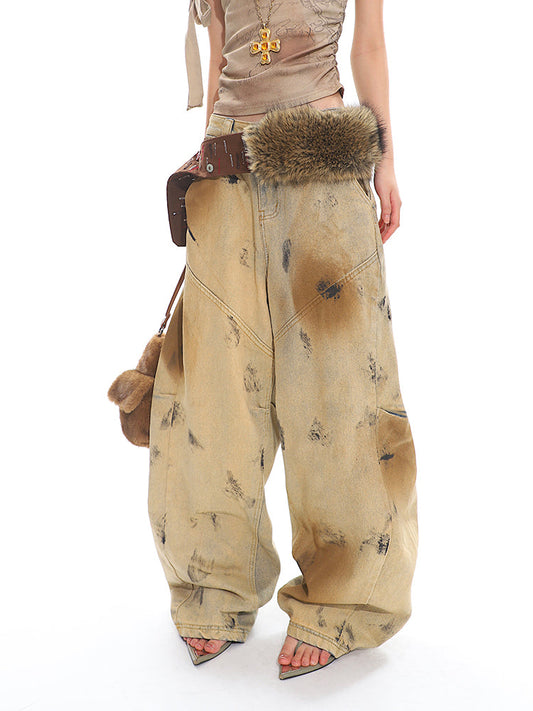 Washed Distressed Vintage Jeans