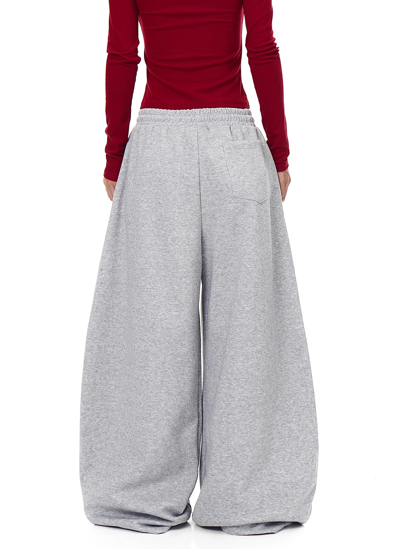 American Street Style Heart Patch Embroidery Scimitar Sweatpants