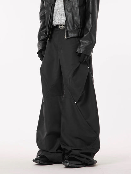 Metal Button Drape Pants
